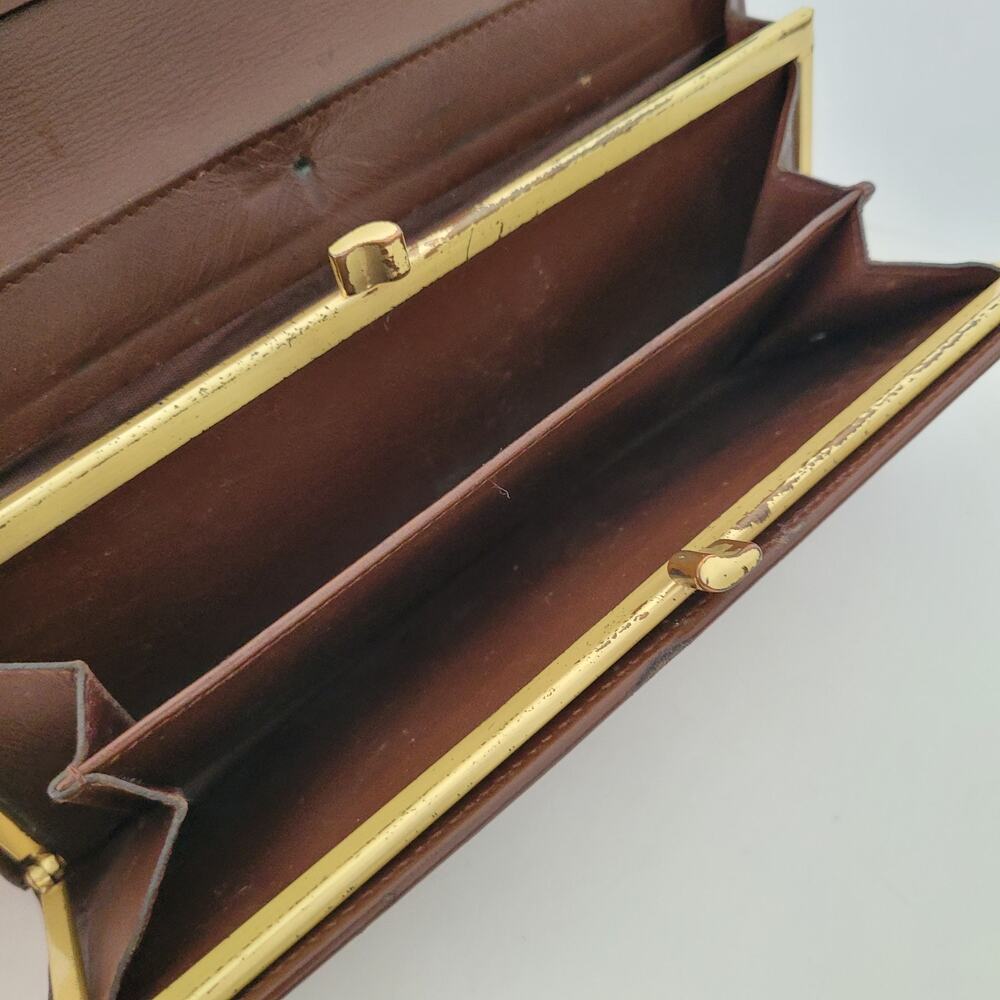 Coach Gramercy Vintage Wallet Brown Bifold Leather Long Made In Italy Large - Picture 9 of 16